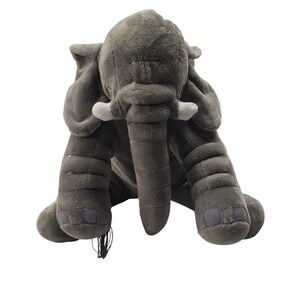 Cute Gray Plush Elephant Pillow Stuffed Animal Toy for Kids